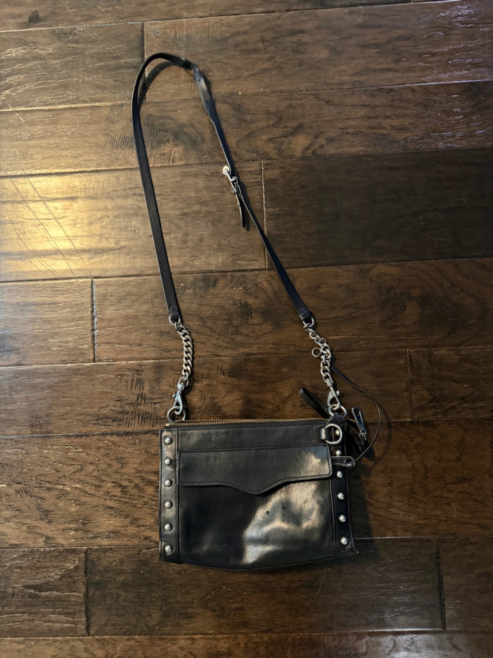 Rebecca Minkoff Black Leather Studded Crossbody Bag